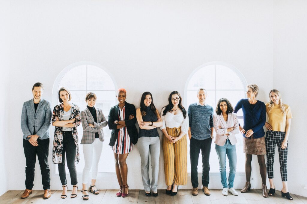 Diverse business people in a team