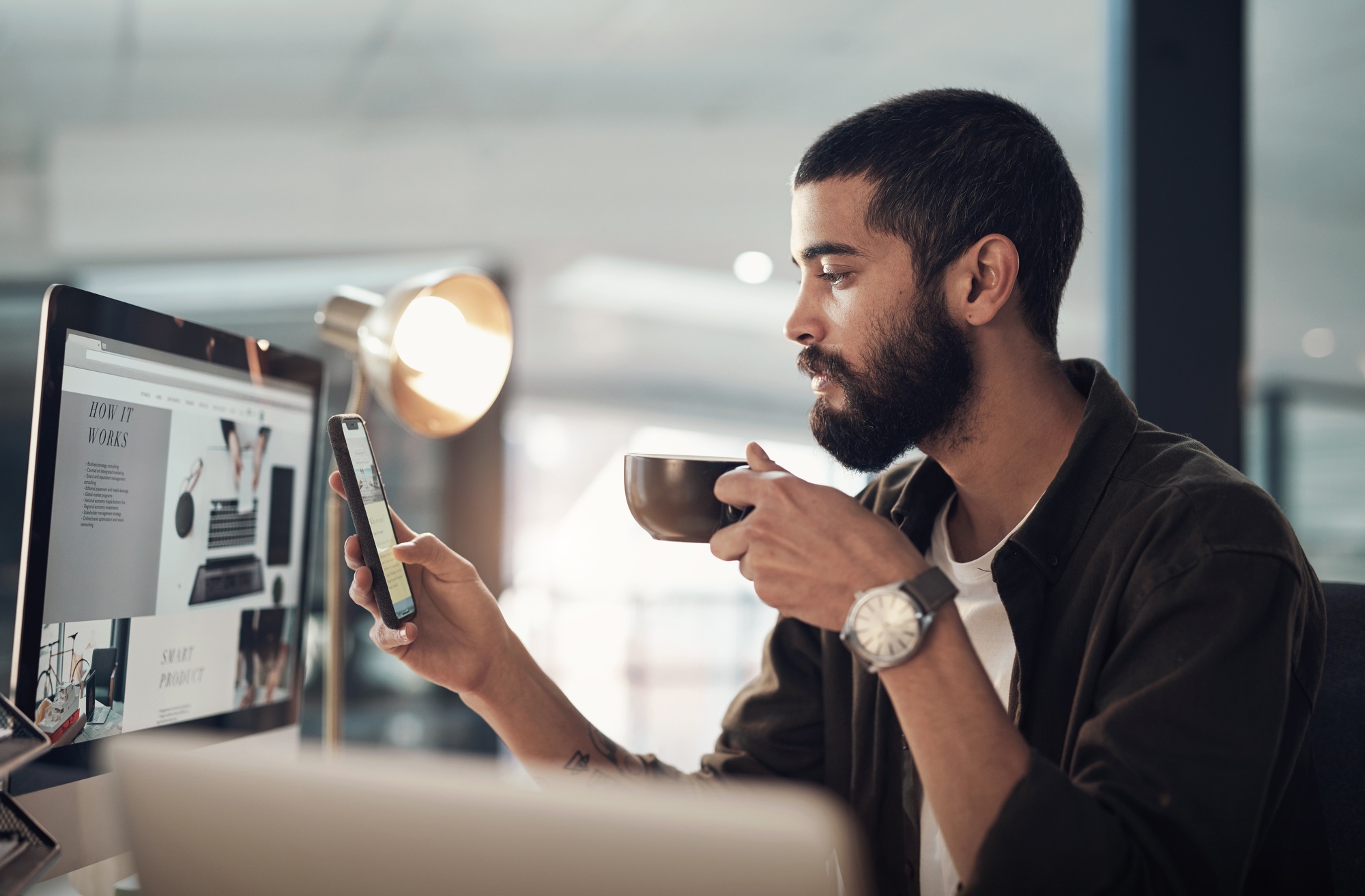 Coffee served with a side of social media